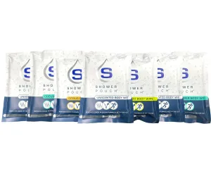 15-pack Shower Pouch XL (2' x 1') Body Wipes