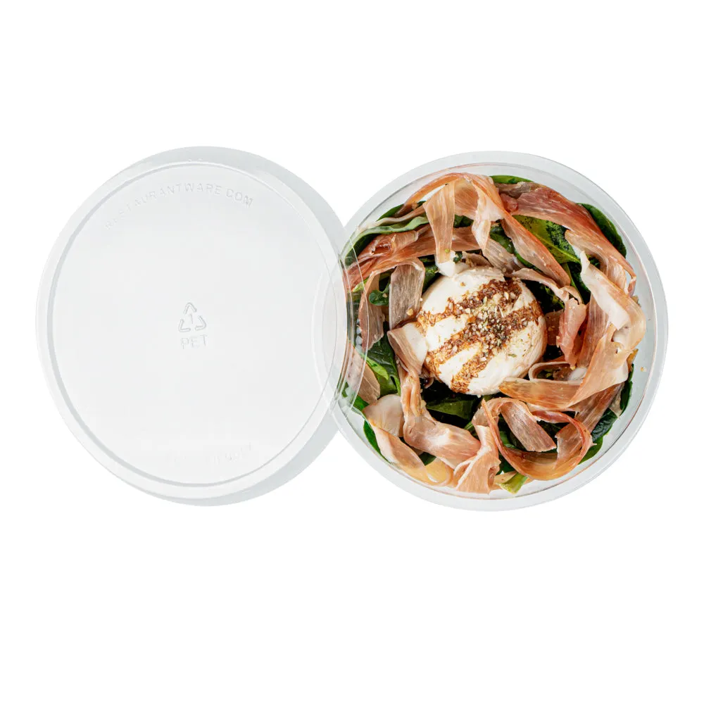 18 oz Round Clear Plastic Salad Bowl - 6" x 6" x 2 1/2" - 200 count box