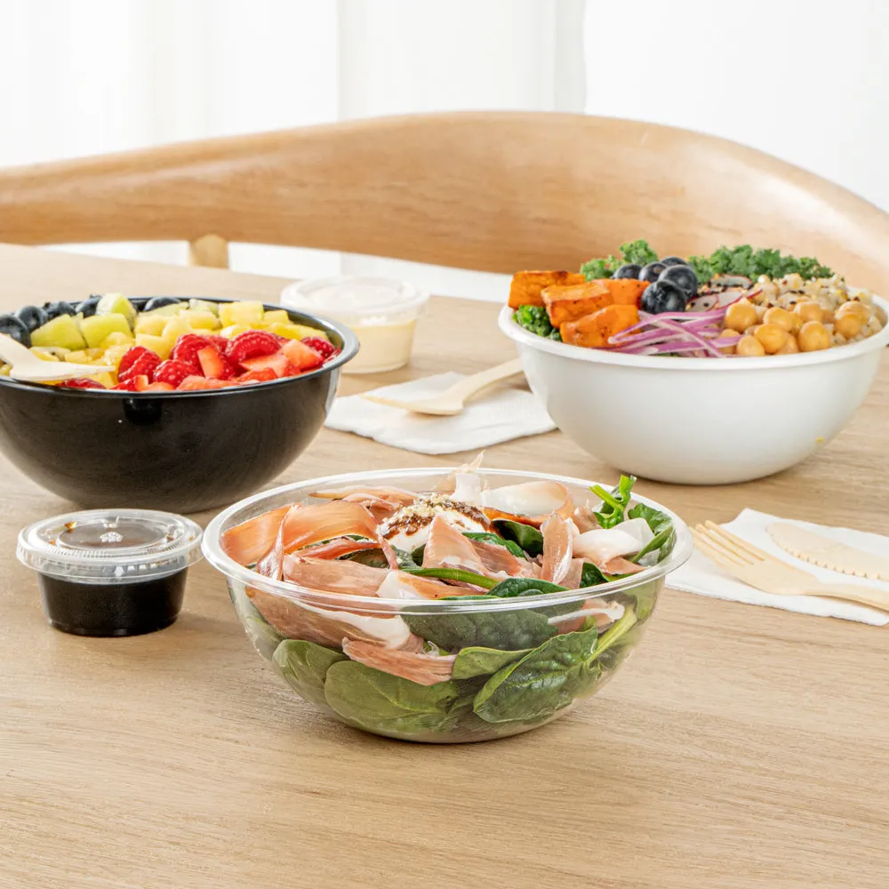 18 oz Round Clear Plastic Salad Bowl - 6" x 6" x 2 1/2" - 200 count box