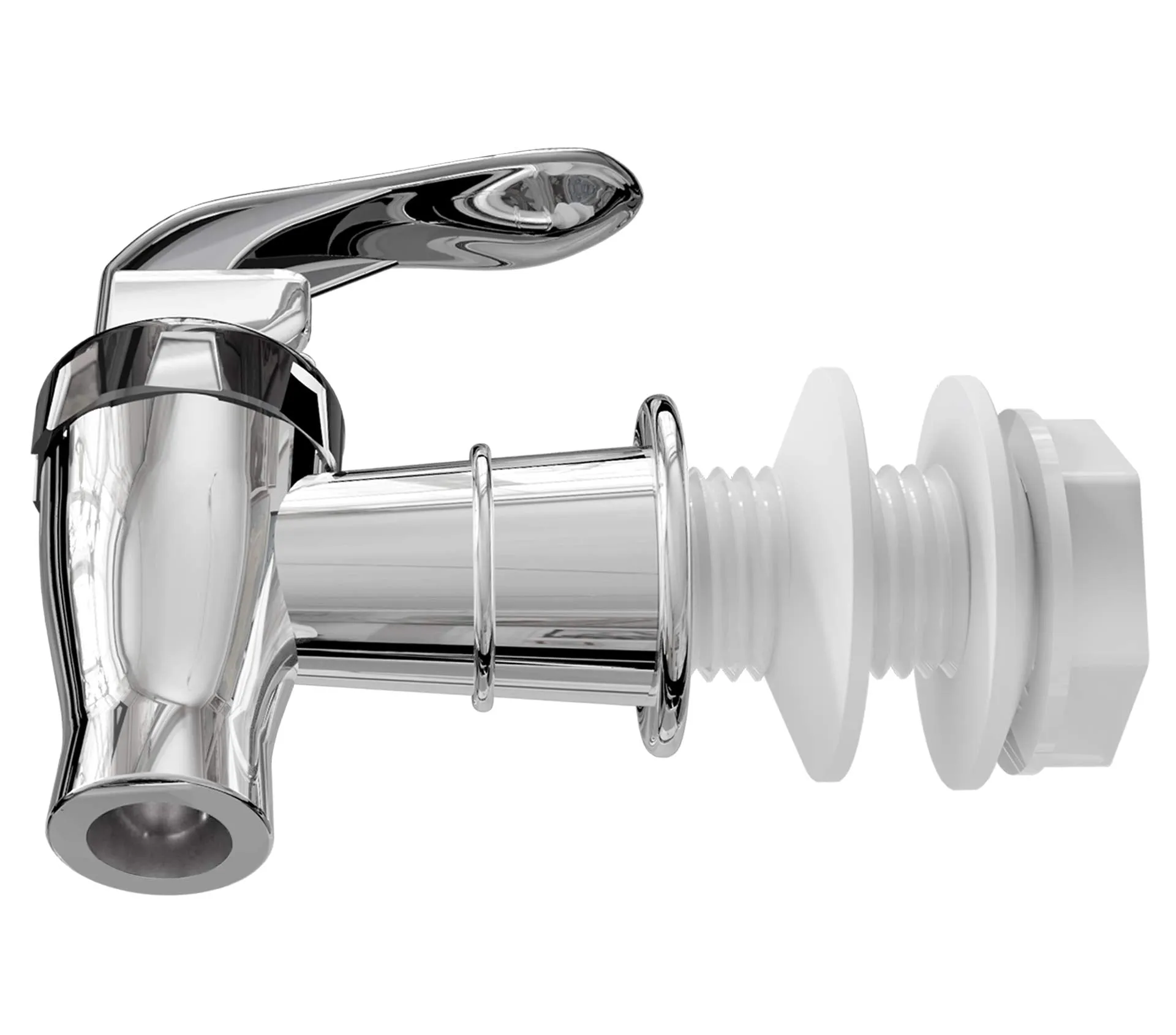 2 Pack Silver Beverage Dispenser Replacement Spigot, Push Style Spigot for Beverage