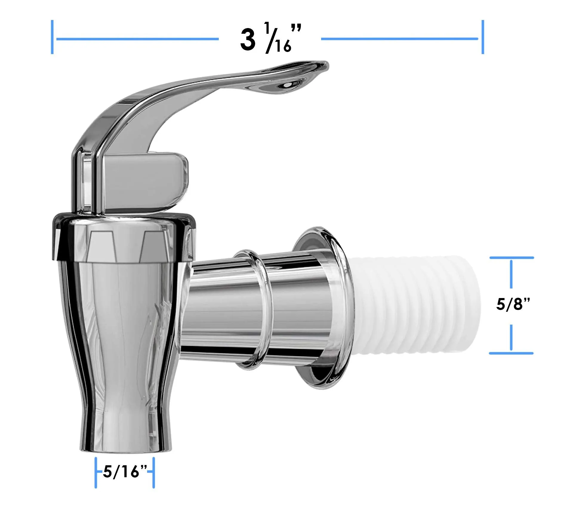 2 Pack Silver Beverage Dispenser Replacement Spigot, Push Style Spigot for Beverage