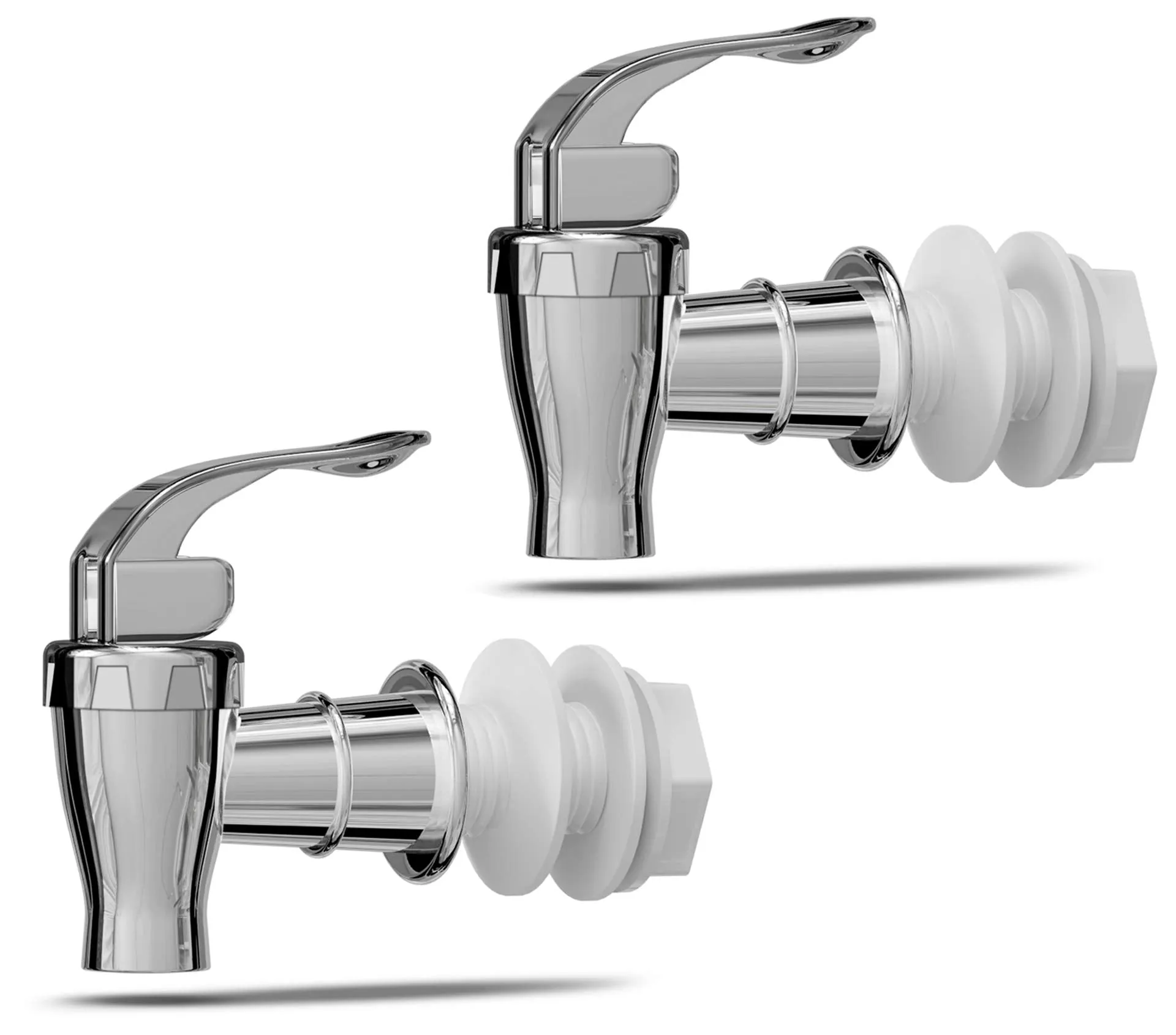 2 Pack Silver Beverage Dispenser Replacement Spigot, Push Style Spigot for Beverage