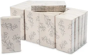 24 Pack 3-ply Travel Size Pocket Tissue - Small Tissue Packs for Home, Car, Wedding (100 Tissues Per Pack, Floral Design)