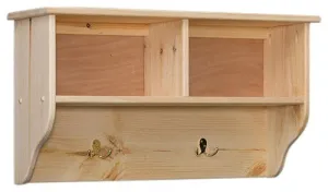 [32 Inch] Amish Double Cubby Wall Shelf