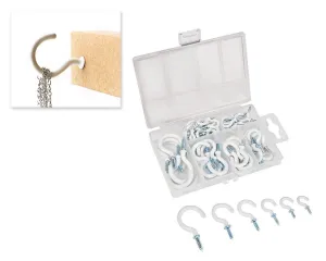 70 Pieces Plastic Cup Hooks Set with 6 Sizes - White