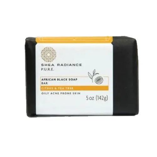 African Black Soap Bar Tea Tree   Citrus 5 Oz By Shea Radiance