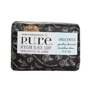 African Black Soap Bar Unscented 5 Oz By Shea Radiance