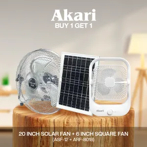 Akari 16 Solar Rechargeable Fan   Free 8 Rechargeable Fan