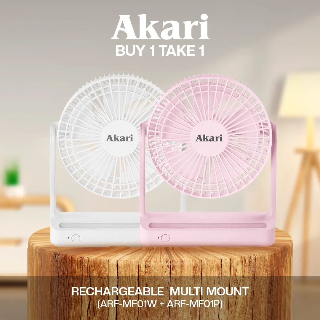 Akari B1T1 : Rechargeable Multi Mount Fan (ARF-MF01)