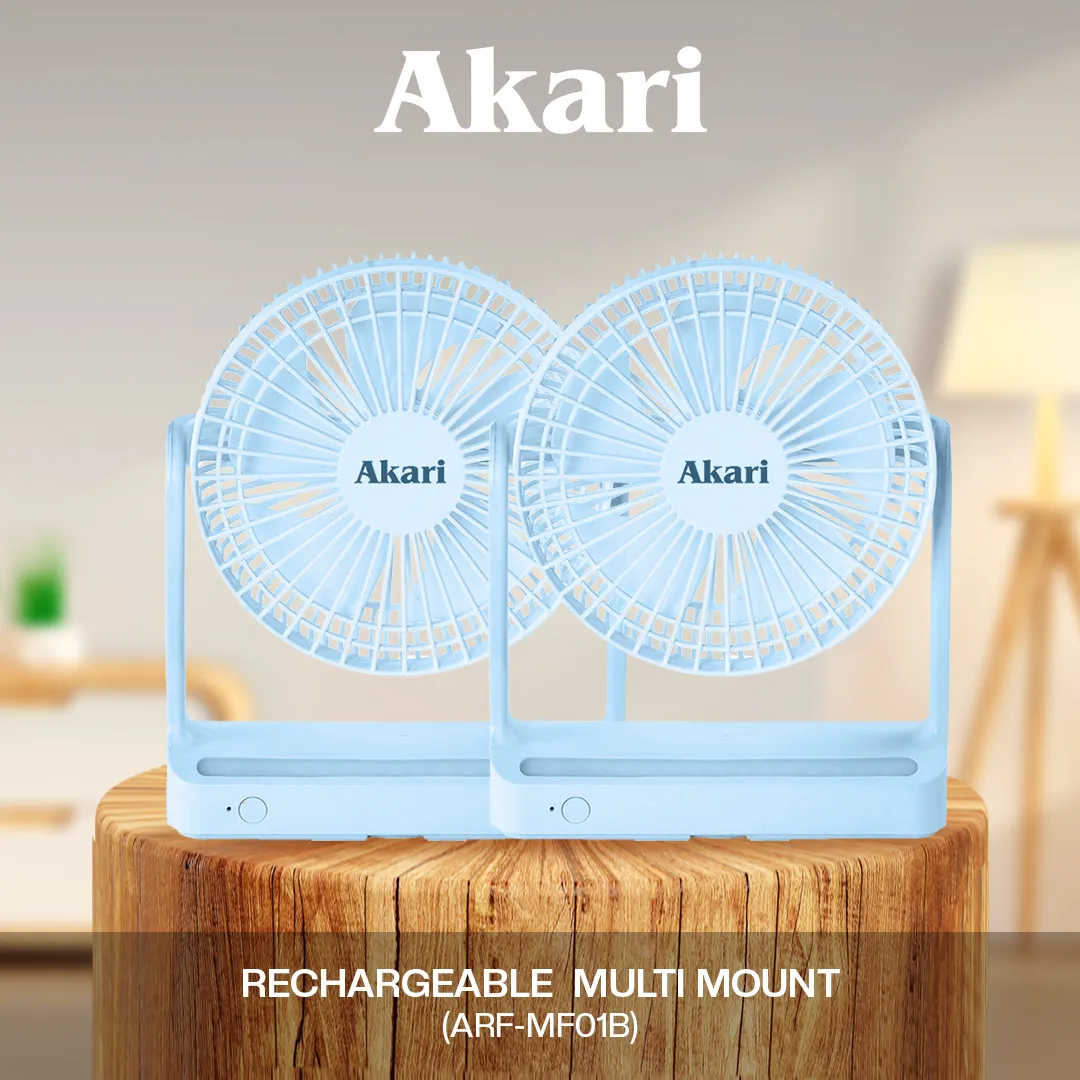 Akari B1T1 : Rechargeable Multi Mount Fan (ARF-MF01)