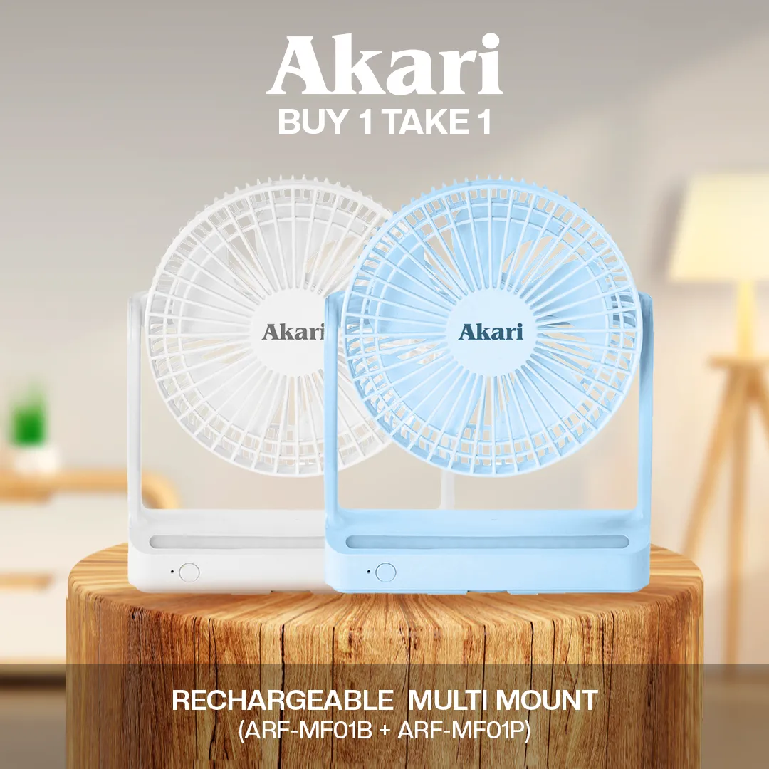 Akari B1T1 : Rechargeable Multi Mount Fan (ARF-MF01)