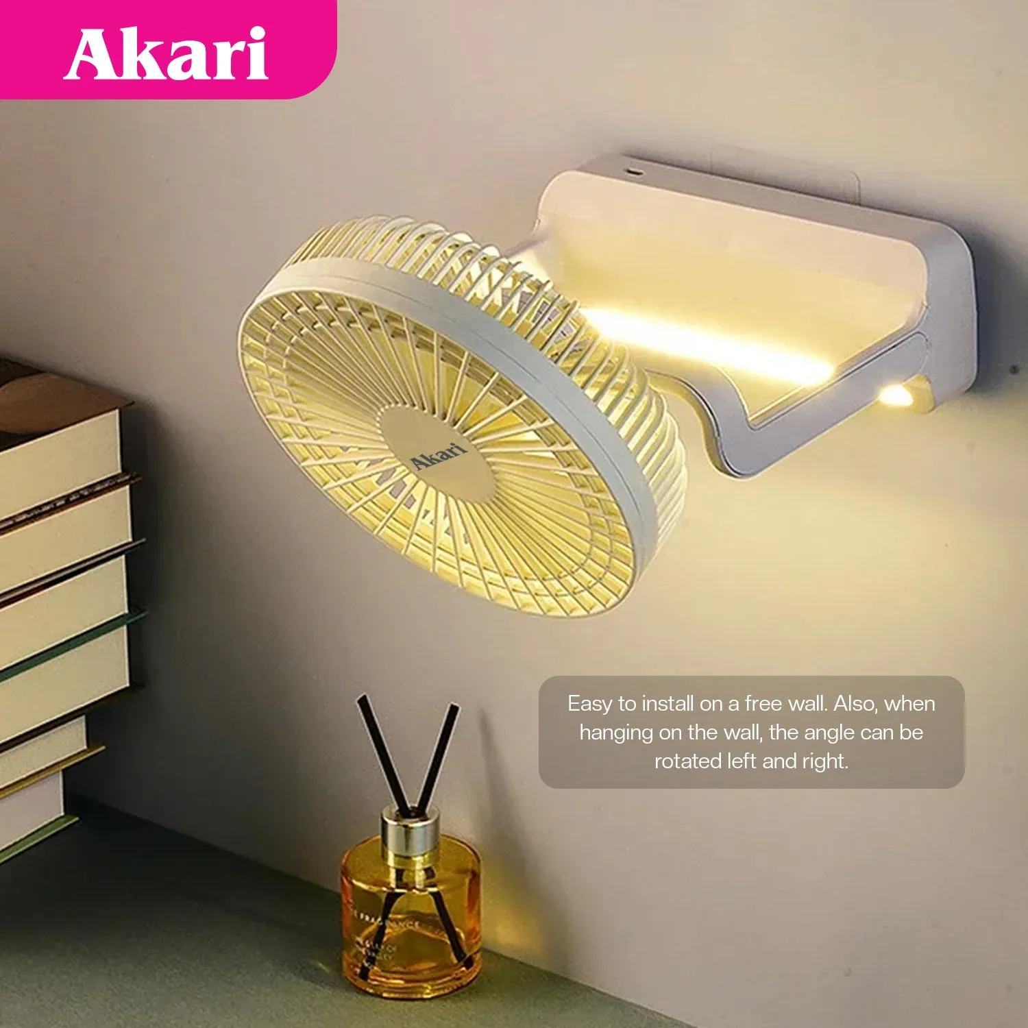 Akari B1T1 : Rechargeable Multi Mount Fan (ARF-MF01)