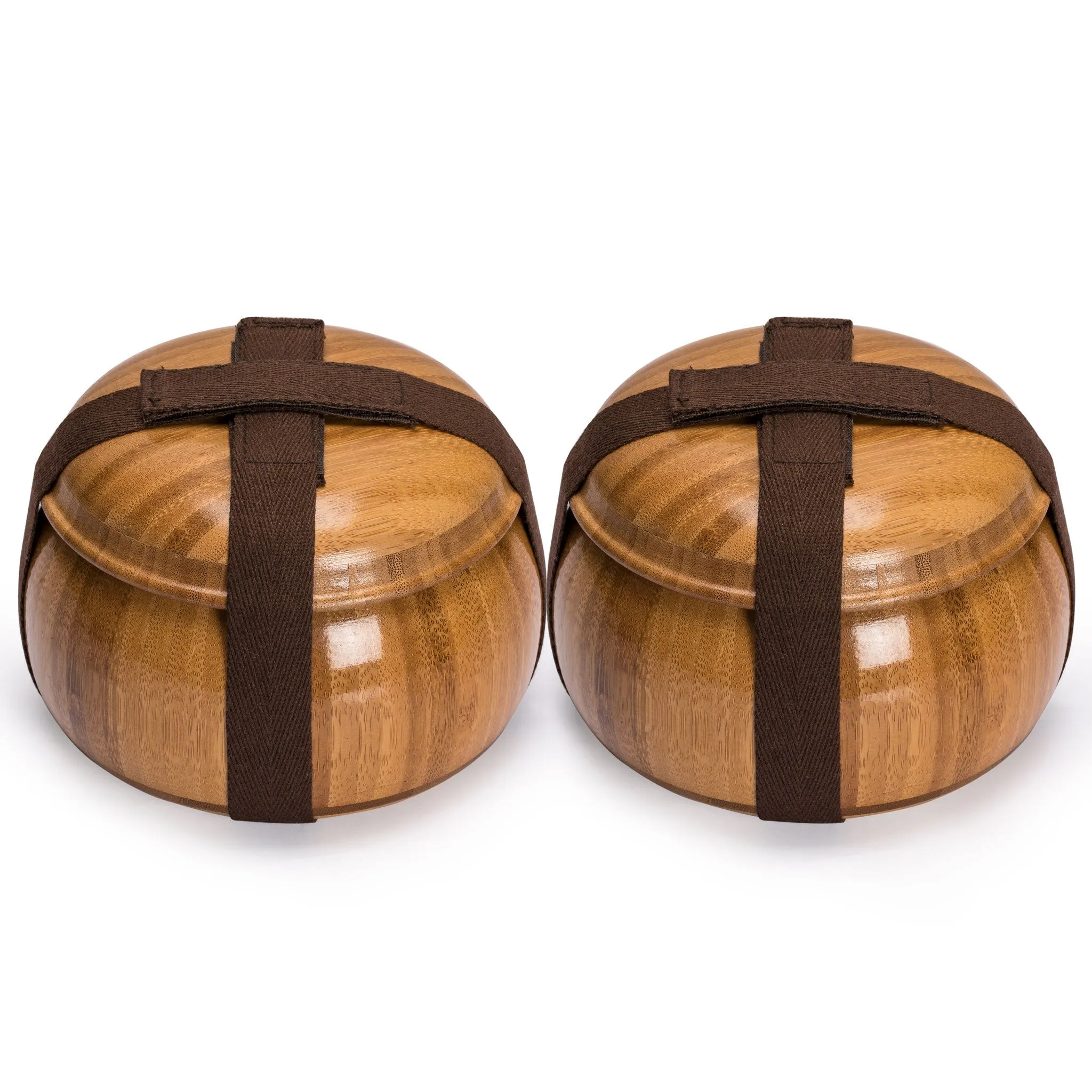 Bamboo Go Bowls (Gosu) and Carrying Bag for Go Game Stones - 5.8 x 4.3-Inch