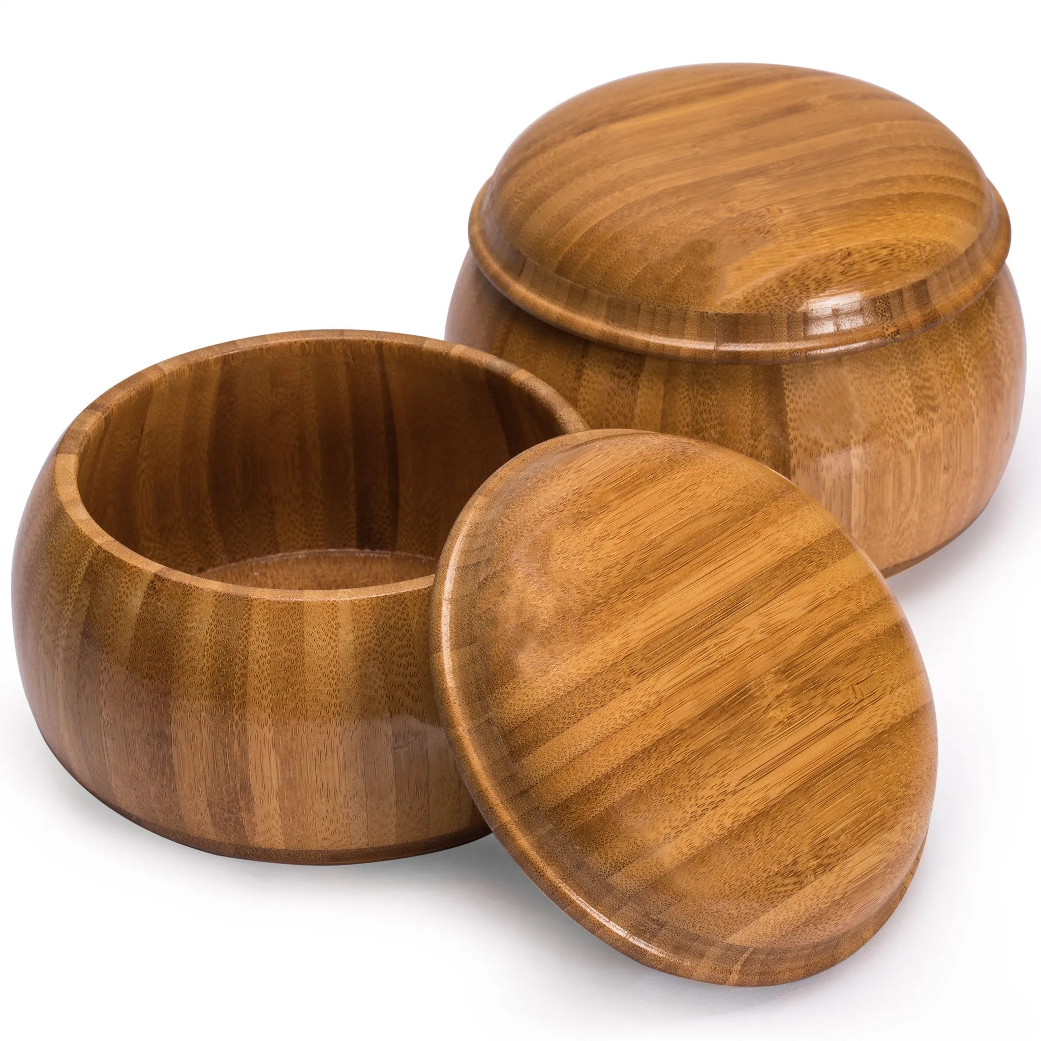 Bamboo Go Bowls (Gosu) and Carrying Bag for Go Game Stones - 5.8 x 4.3-Inch