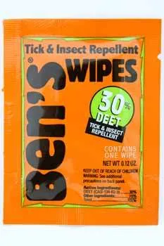 Bens Tick & Insect Repellent Wipes (Pack of 12)