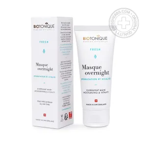 BIOTONIQUE Moisturizing & Vitality overnight hydrating mask for glowing face and neck, 50 ml.