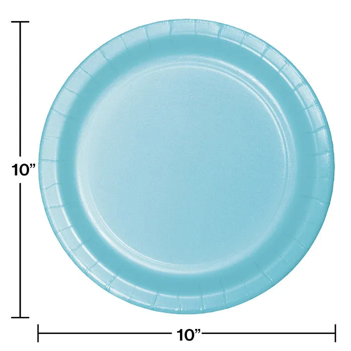 Bulk Pastel Blue Sturdy Style Paper Banquet Plates 10.25 inch (240 per Case)