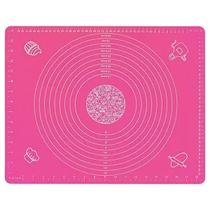 Carrot - Silicone Baking Mat Silicone Chapati Atta Kneading Mat Non-Stick Fondant Rolling Mat Stretchable for Kitchen Roti Chapati (Baking Mat 50 * 40 cm) (Pink, 1)