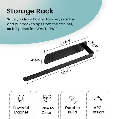 Cheston Magnetic Storage & Paper Towel Hanger - Durable Organizer for Metal Surfaces: Refrigerators, Microwaves & Metal Almirah (Set of 2)