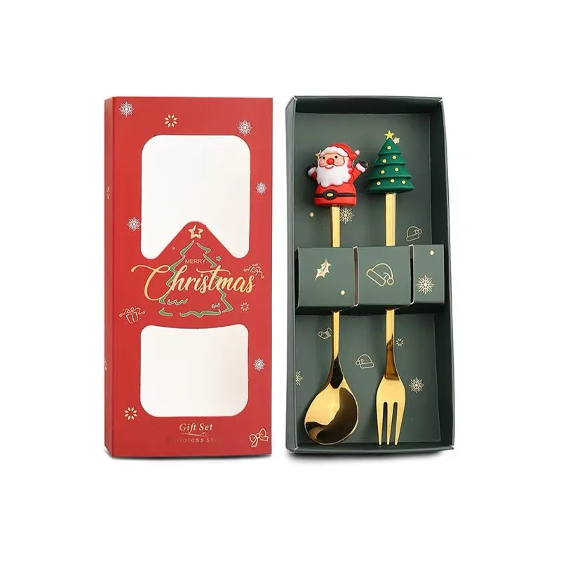 Christmas Fork And Spoon Gift Set- Stainless Steel Creative Tableware