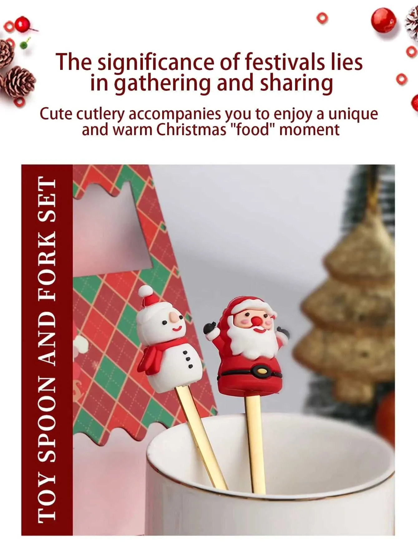 Christmas Fork And Spoon Gift Set- Stainless Steel Creative Tableware