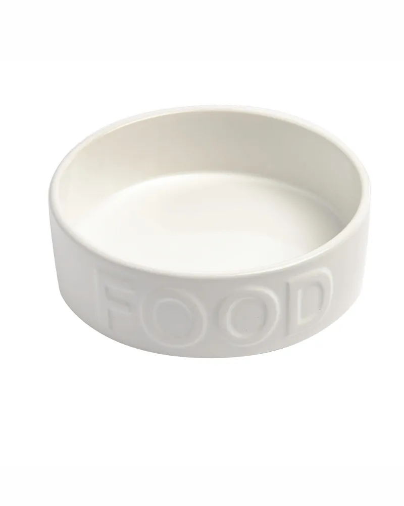 Classic Food Ceramic Pet Bowl in White (FINAL SALE)