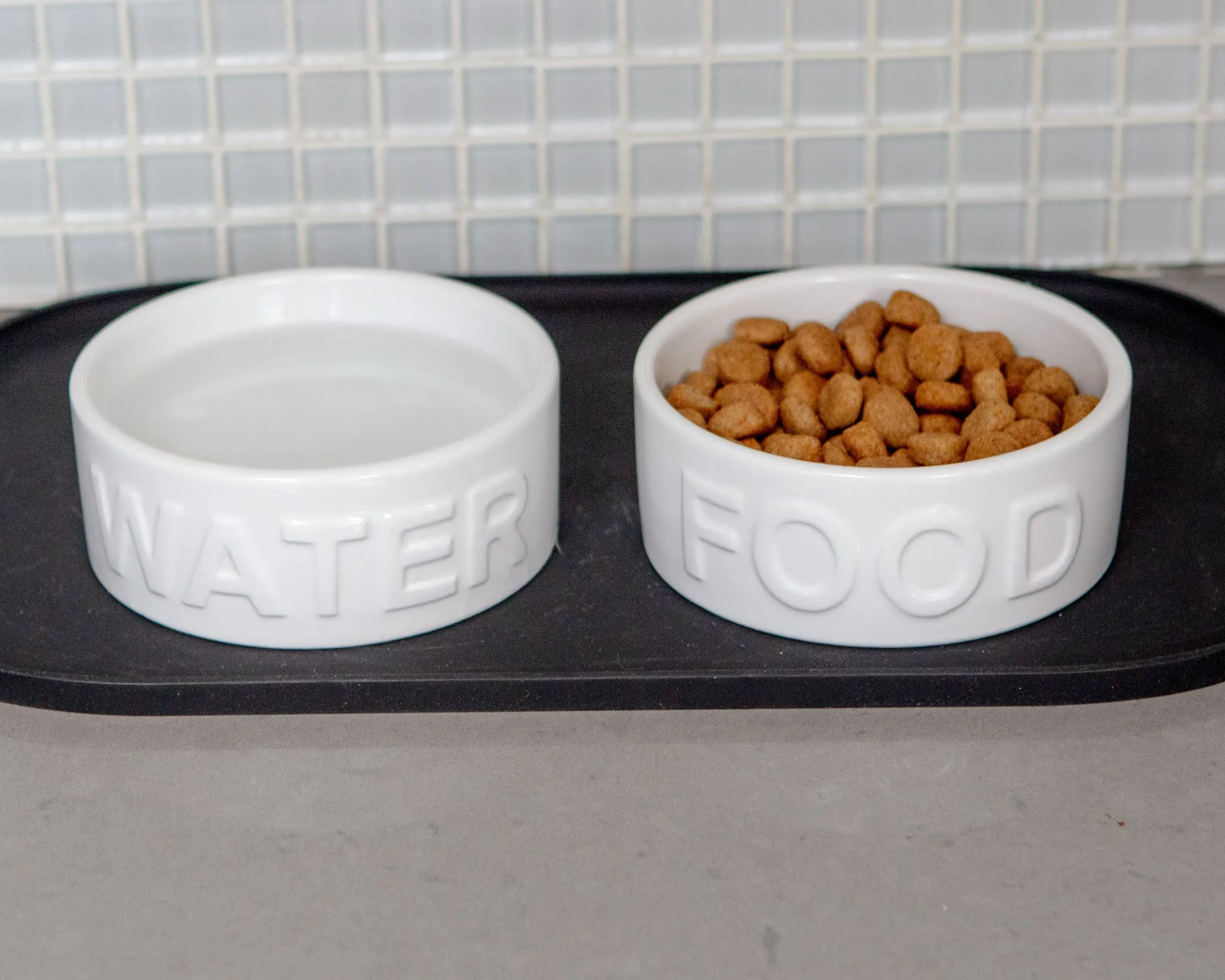 Classic Food Ceramic Pet Bowl in White (FINAL SALE)