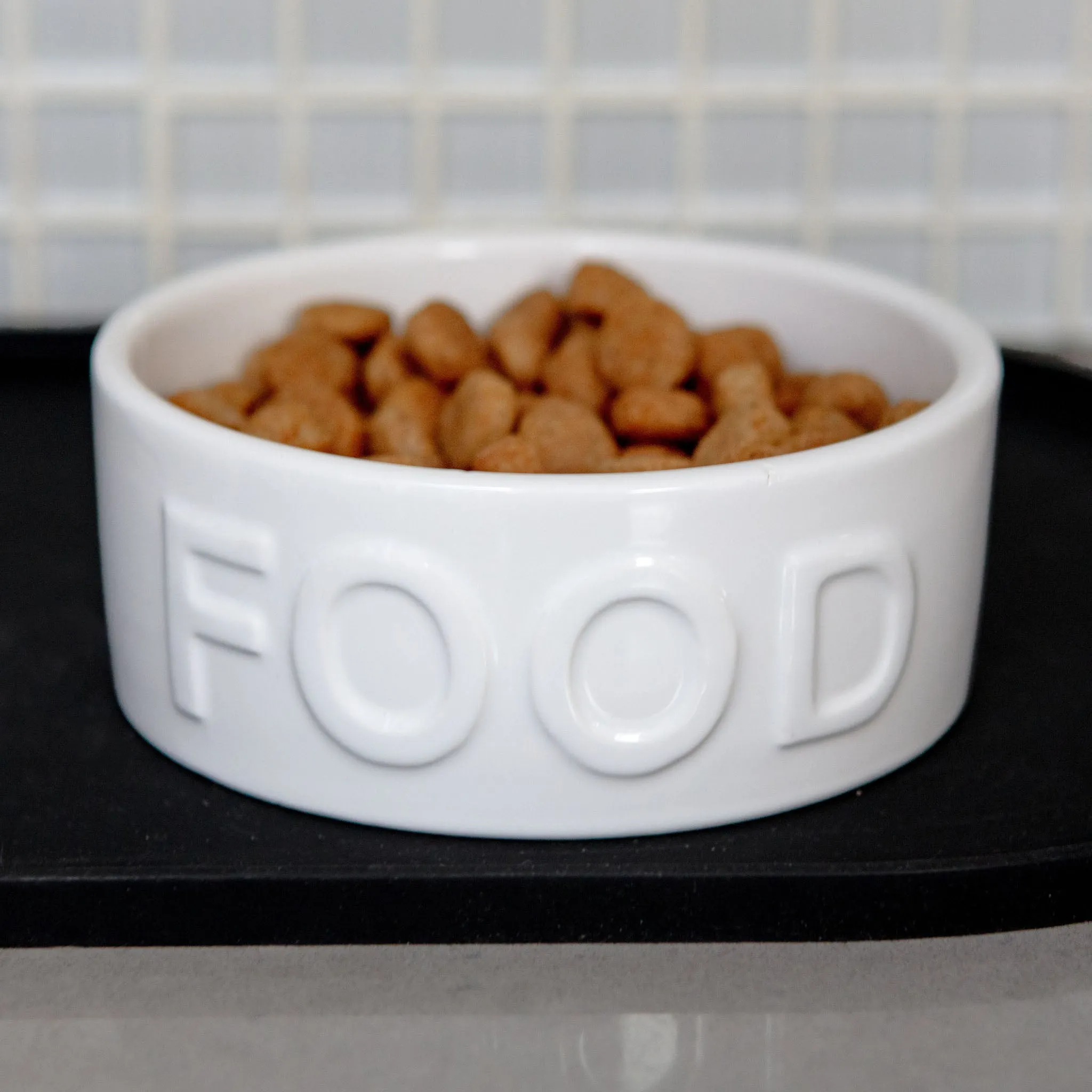 Classic Food Ceramic Pet Bowl in White (FINAL SALE)