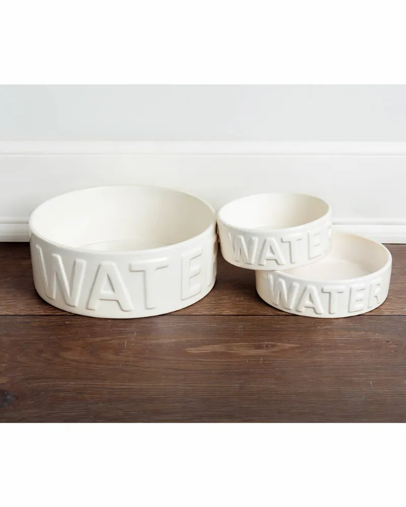 Classic Water Ceramic Pet Bowl in White