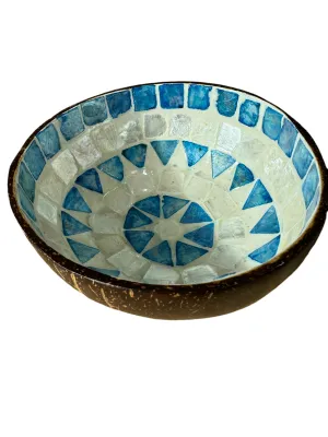 Coconut Bowl - Blue Inlay