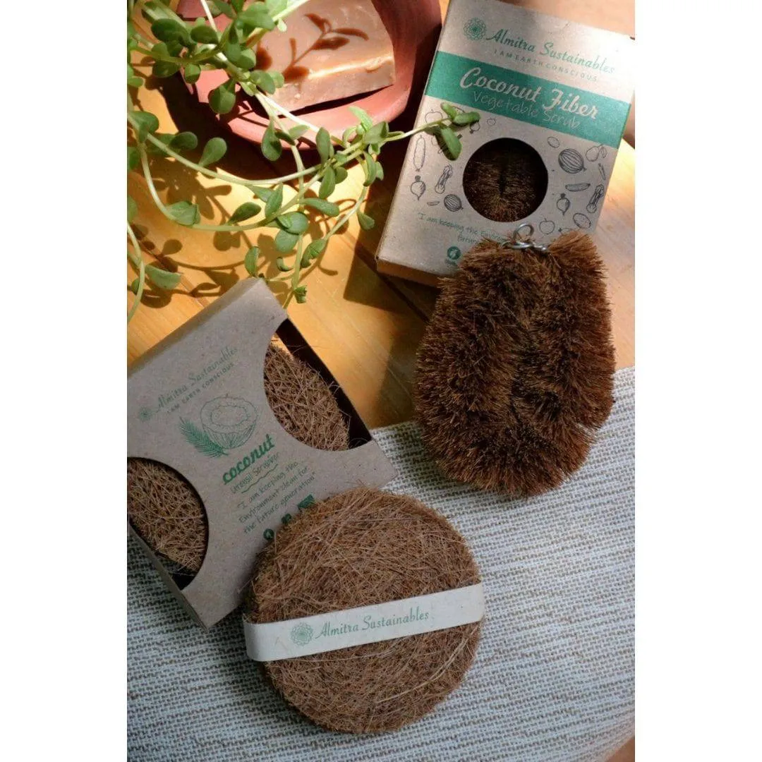 Coconut Fiber Coir Utensil Scrub & Vegetable Cleaner