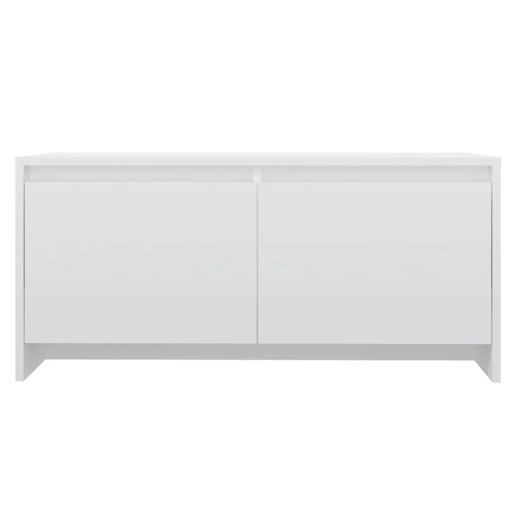 Coffee Table High Gloss White 90x50x41.5 cm Chipboard