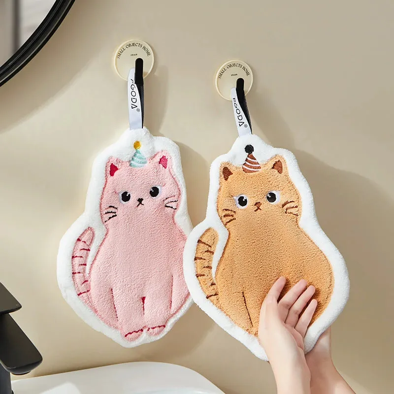 Cute Kitten Hanging Hand Towels