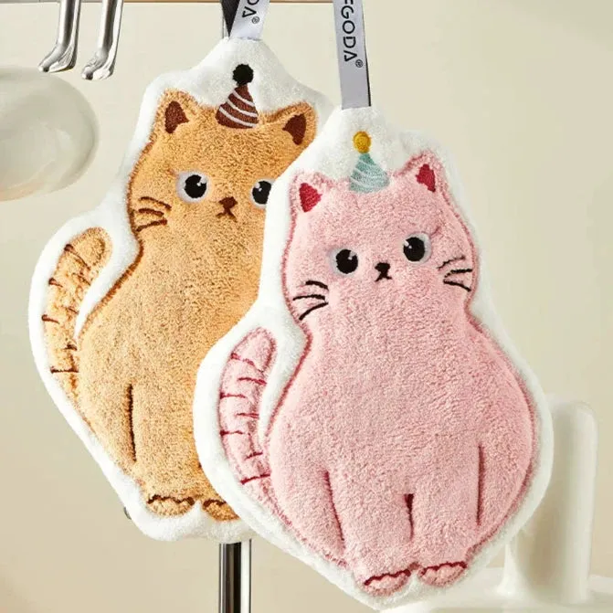 Cute Kitten Hanging Hand Towels