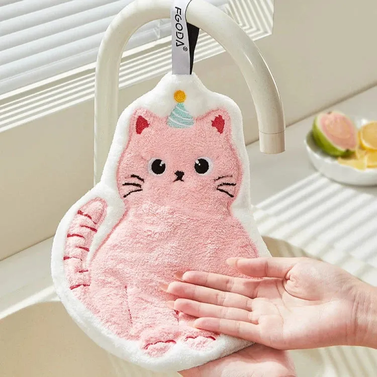 Cute Kitten Hanging Hand Towels