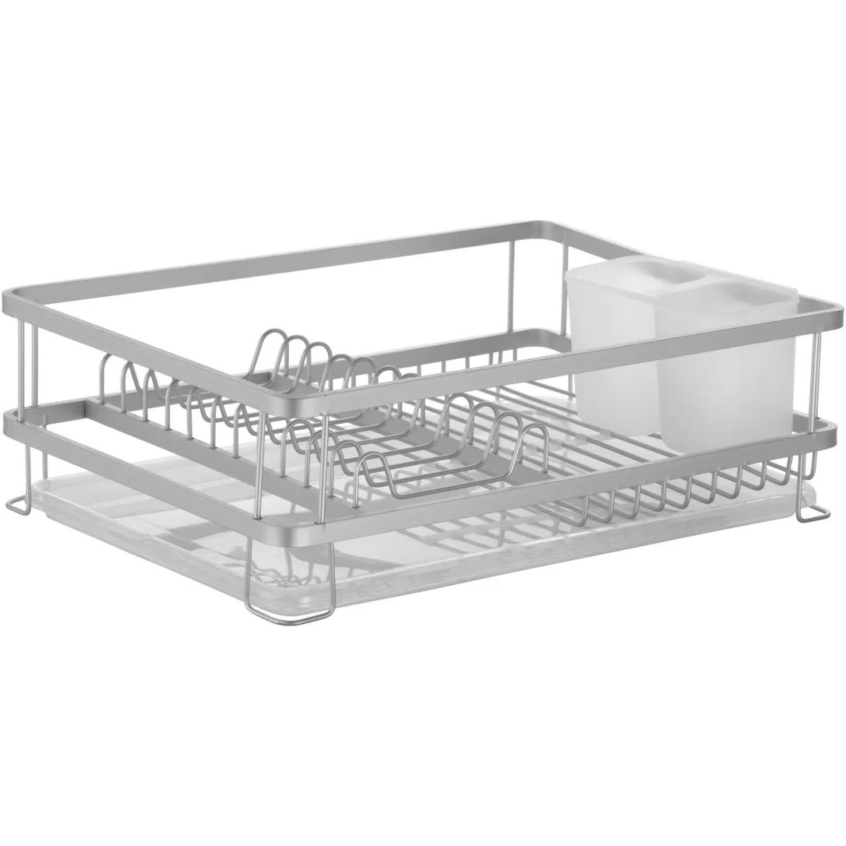 D.Line Aluminium Dish Rack with Draining Board White