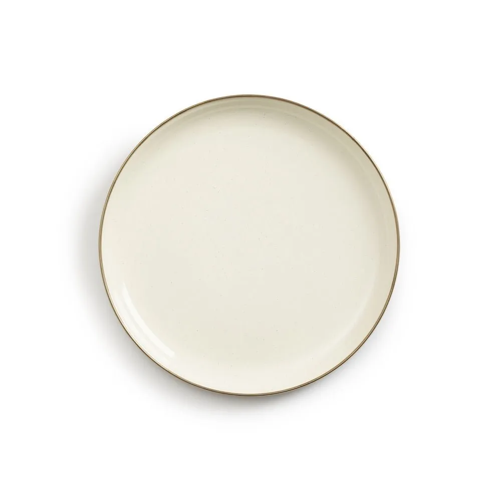 Enamel Plate Set - Set Of Two Plates - Two Tone Colour Olive & Cream