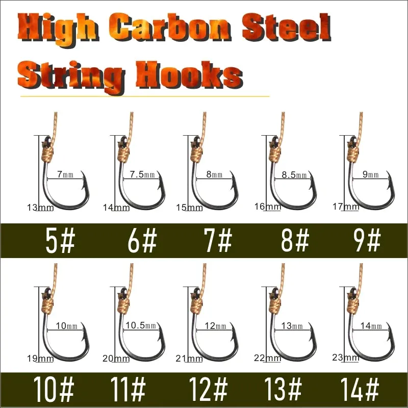 Fishhook Fishhooks Fishing Hook Jig Hooks Head Owner Fishing Hook Offset Double Carp Fishing Hook String Hook Set with 5 Small Hooks