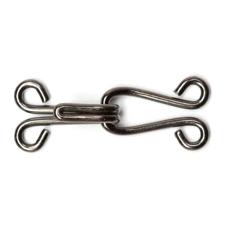 Hemline Hooks and Eyes: Nickel: Size 9: 10 Sets