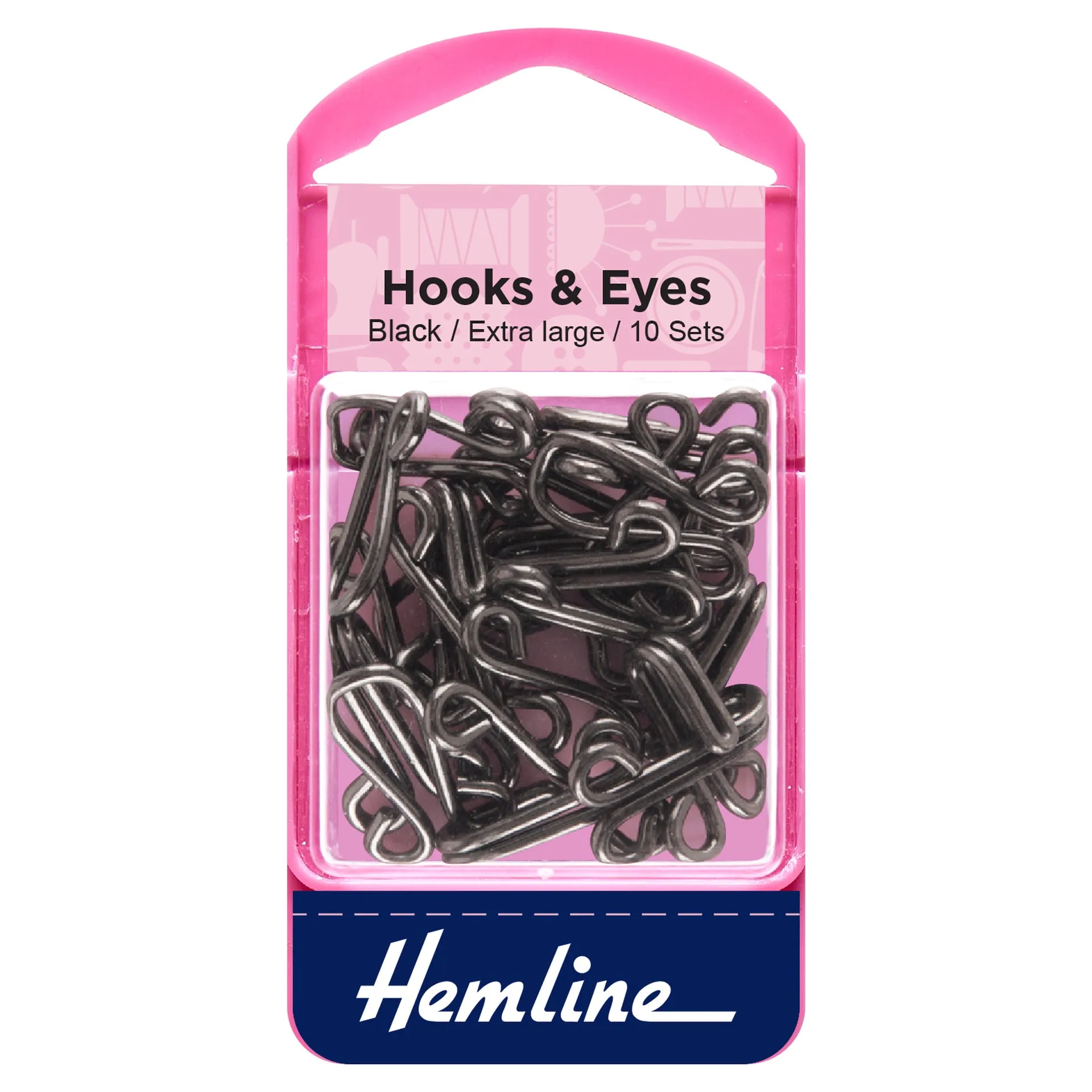 Hemline Hooks and Eyes: Nickel: Size 9: 10 Sets