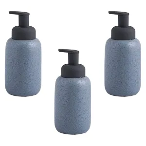 Homestic Foam Soap Dispenser | Stoneware | Ceramic Handwash Bottle for Kitchen | Soap Dispenser for Wash Basin | Bathroom Accessories (Pack of 3)