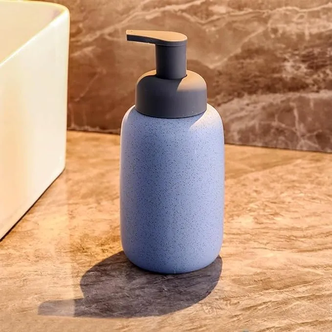 Homestic Foam Soap Dispenser | Stoneware | Ceramic Handwash Bottle for Kitchen | Soap Dispenser for Wash Basin | Bathroom Accessories (Pack of 3)