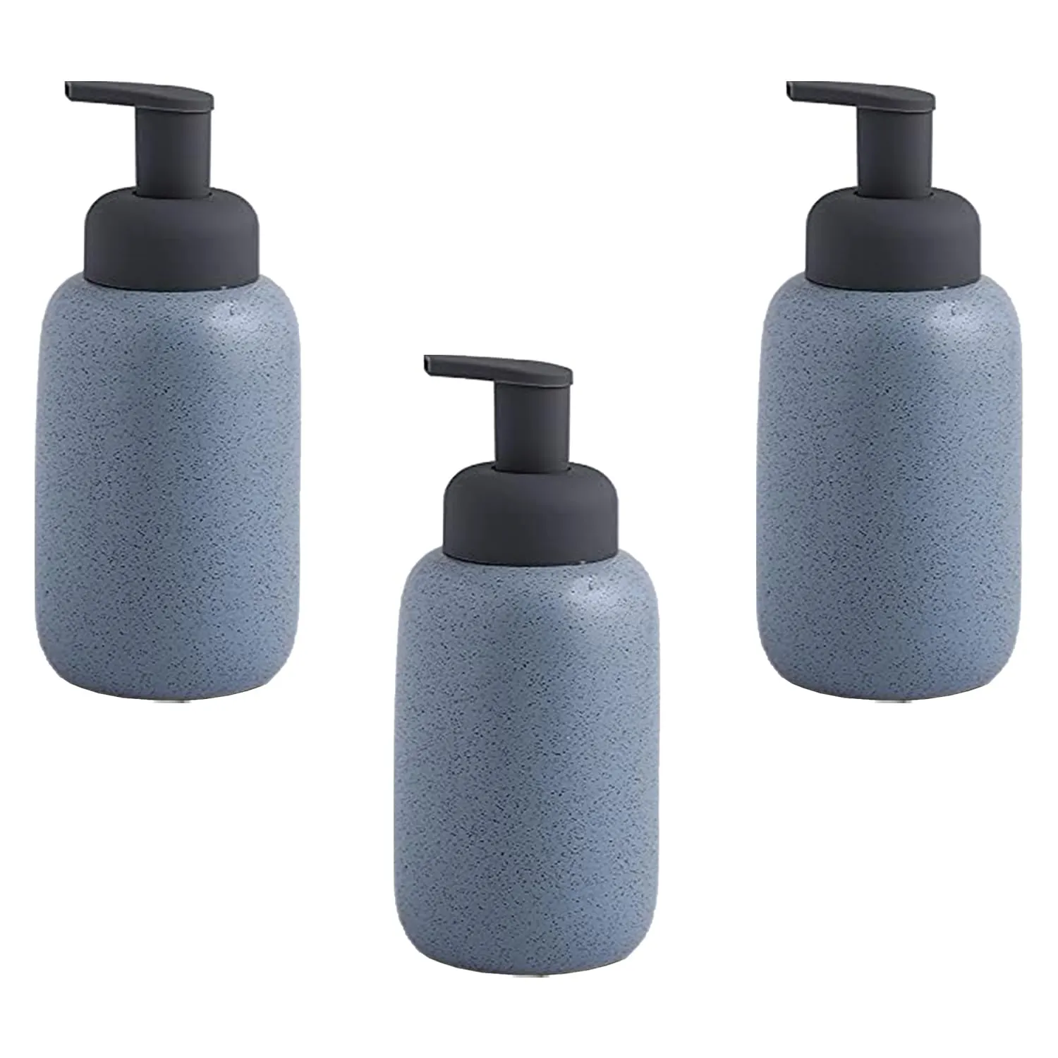 Homestic Foam Soap Dispenser | Stoneware | Ceramic Handwash Bottle for Kitchen | Soap Dispenser for Wash Basin | Bathroom Accessories (Pack of 3)