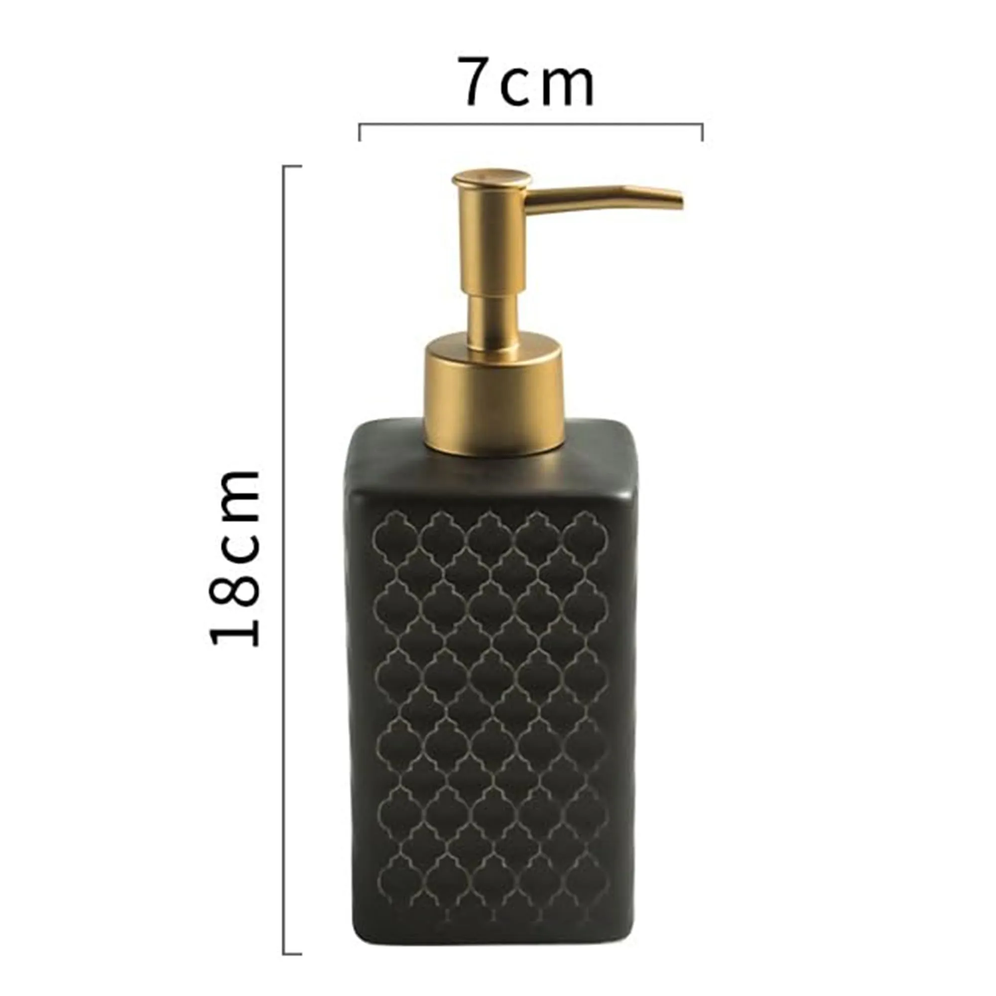 Homestic Liquid Soap Dispenser | Stoneware | Bathroom Sanitizer,Shampoo Dispenser | Ceramic Handwash Bottle for Kitchen | Soap Dispenser for Wash Basin | Bathroom Accessories | 360ml (Black)