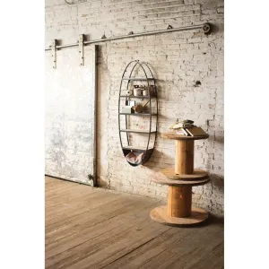 Kalalou - METAL AND WOOD OVAL WALL SHELF - CQ6610