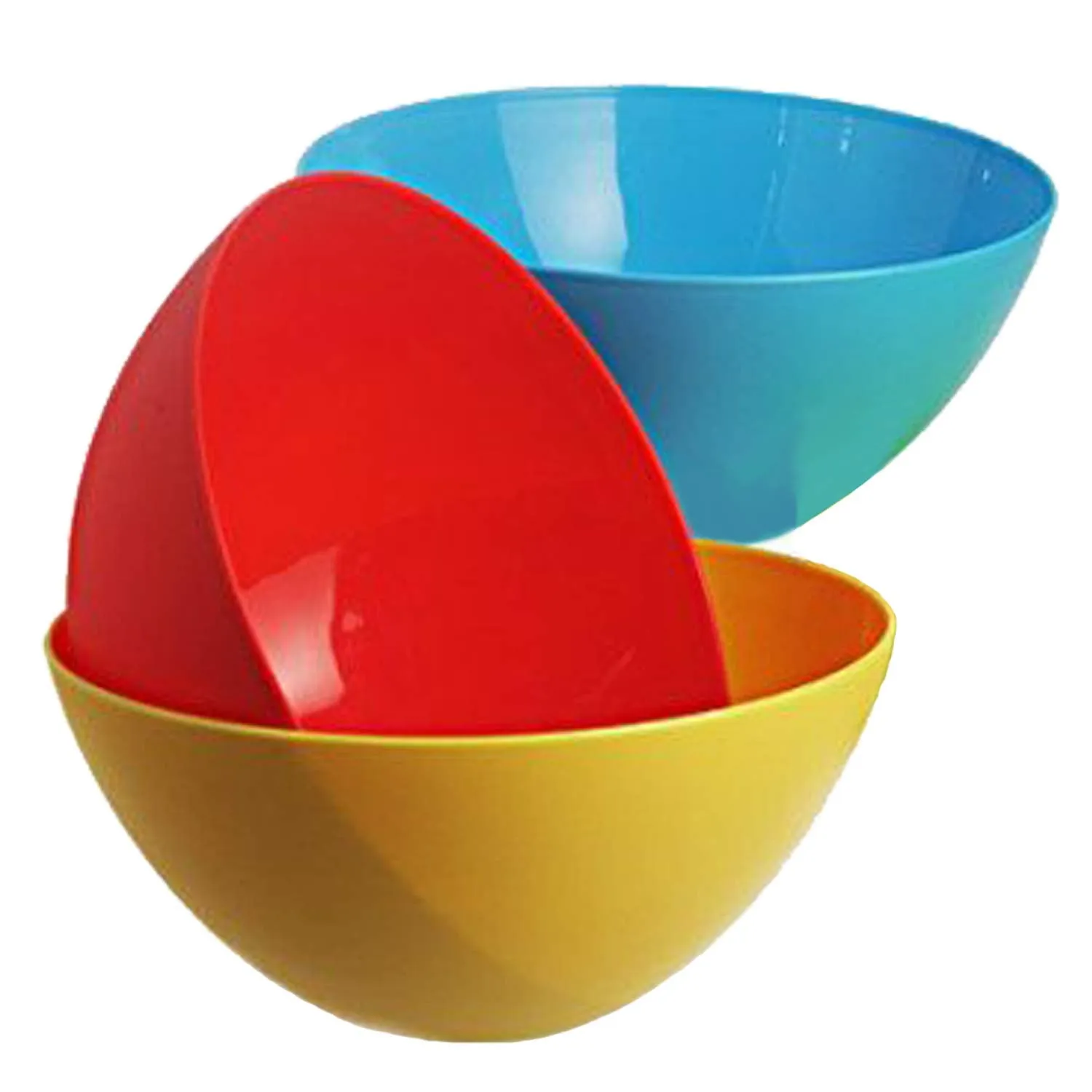 Kuber Industries Plastic Microwave Safe Mixing Bowl Set (Multicolor, 1500 ml, CTKTC03474) - 6 Pieces