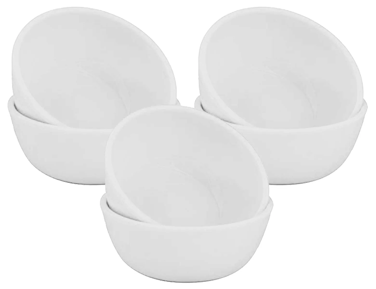 Kuber Industries Plastic Microwave Safe Unbreakable Mixing Bowl/Salad/Dining Table/Kitchen Plastic Bowl Set, 250 Ml (Set of 6) White-KUBMART16429