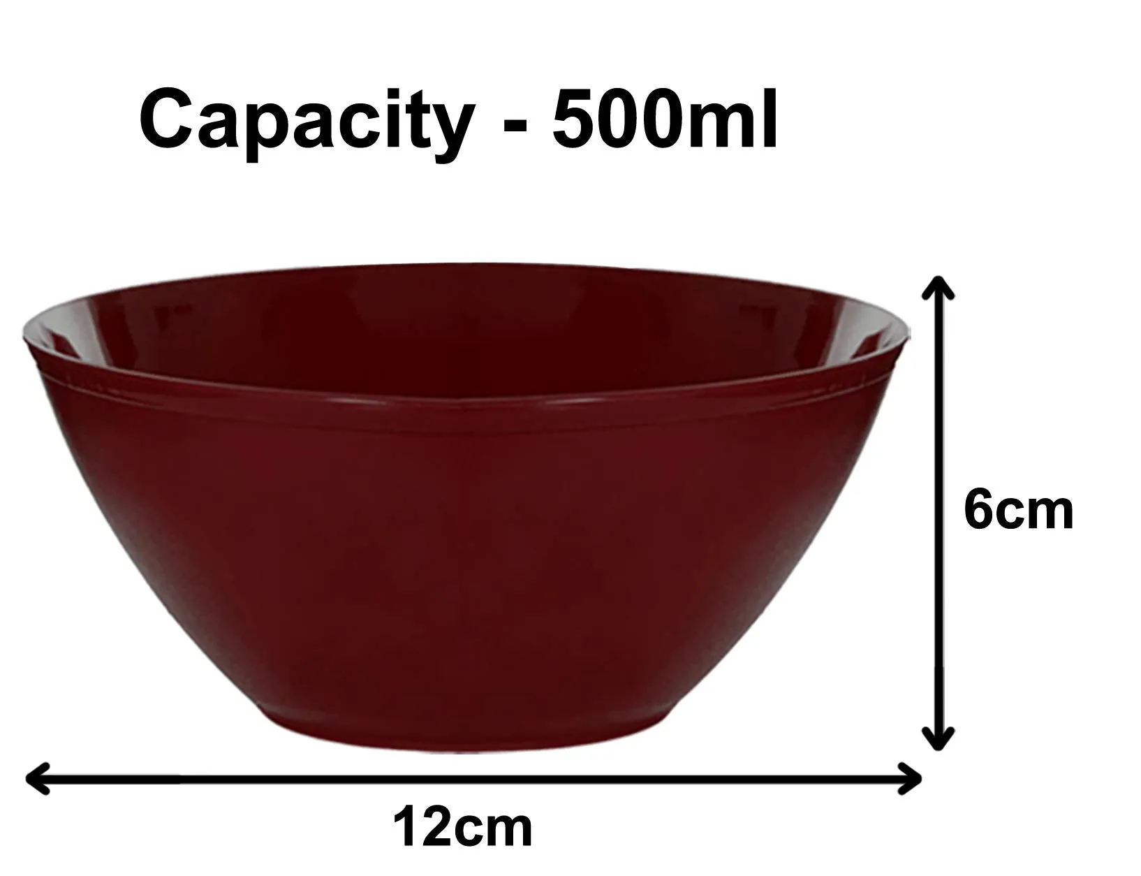 Kuber Industries Plastic Microwave Safe Unbreakable Mixing Bowl/Salad/Dining Table/Kitchen Plastic Bowl Set, 500 Ml (Set of 6) Brown-KUBMART15647