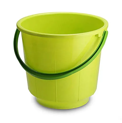 Kuber Industries Unbreakable Strong Plastic Bathroom Bucket 13 LTR (Green) -CTLTC037873