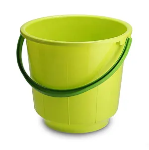 Kuber Industries Unbreakable Strong Plastic Bathroom Bucket 13 LTR (Green) -CTLTC037873